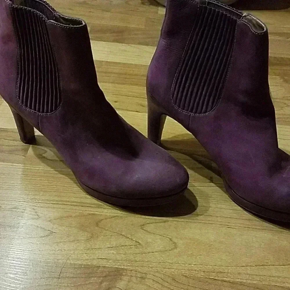 ECCO NAVOI PLATFORM CHELSEA BOOTIES GENUINE LEATHER VIOLET PURPLE 40